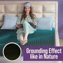 Load image into Gallery viewer, Soft Black King Size Grounding Bed Sheet - 400 Thread Count &amp; Conductive Silver