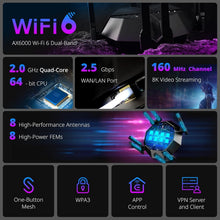 Load image into Gallery viewer, Powerful Wi-Fi 6 Router with 2.5 Gbps Connectivity for Lag-Free Gaming
