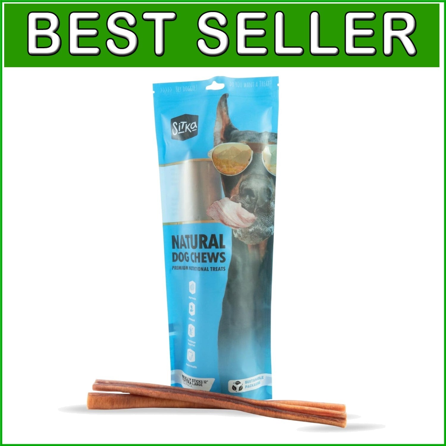 XL 12-Inch Bully Sticks - 12 Count - Natural Dog Treats for Chewing Bliss