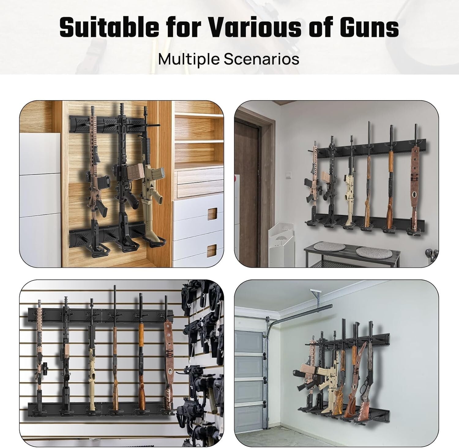Universal Compatibility Gun Rack for Rifles - Durable Indoor Display Stand
