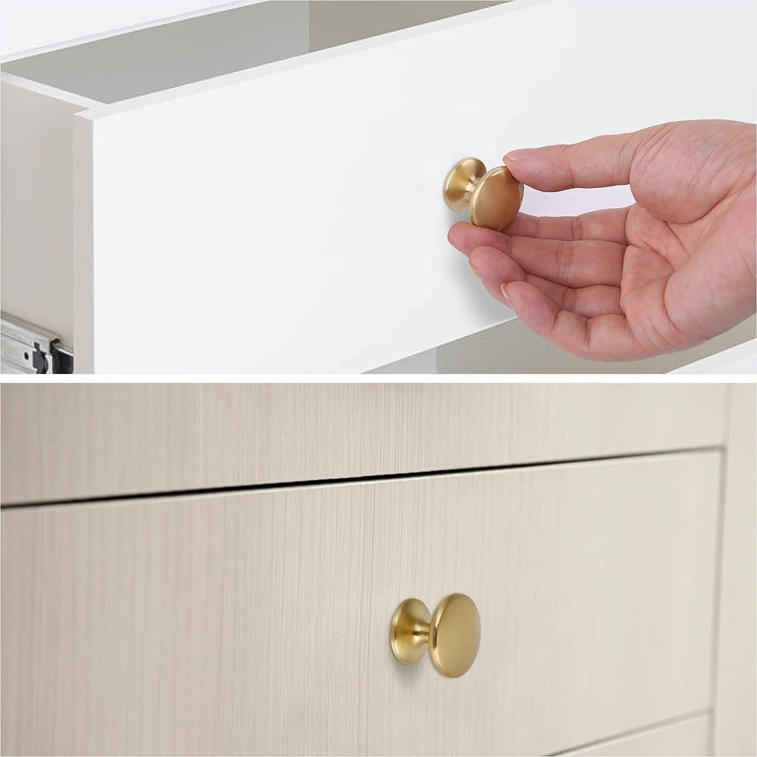 30 Pack Brass Drawer Knobs - Gold Kitchen Cabinet Handles for Easy Upgrade