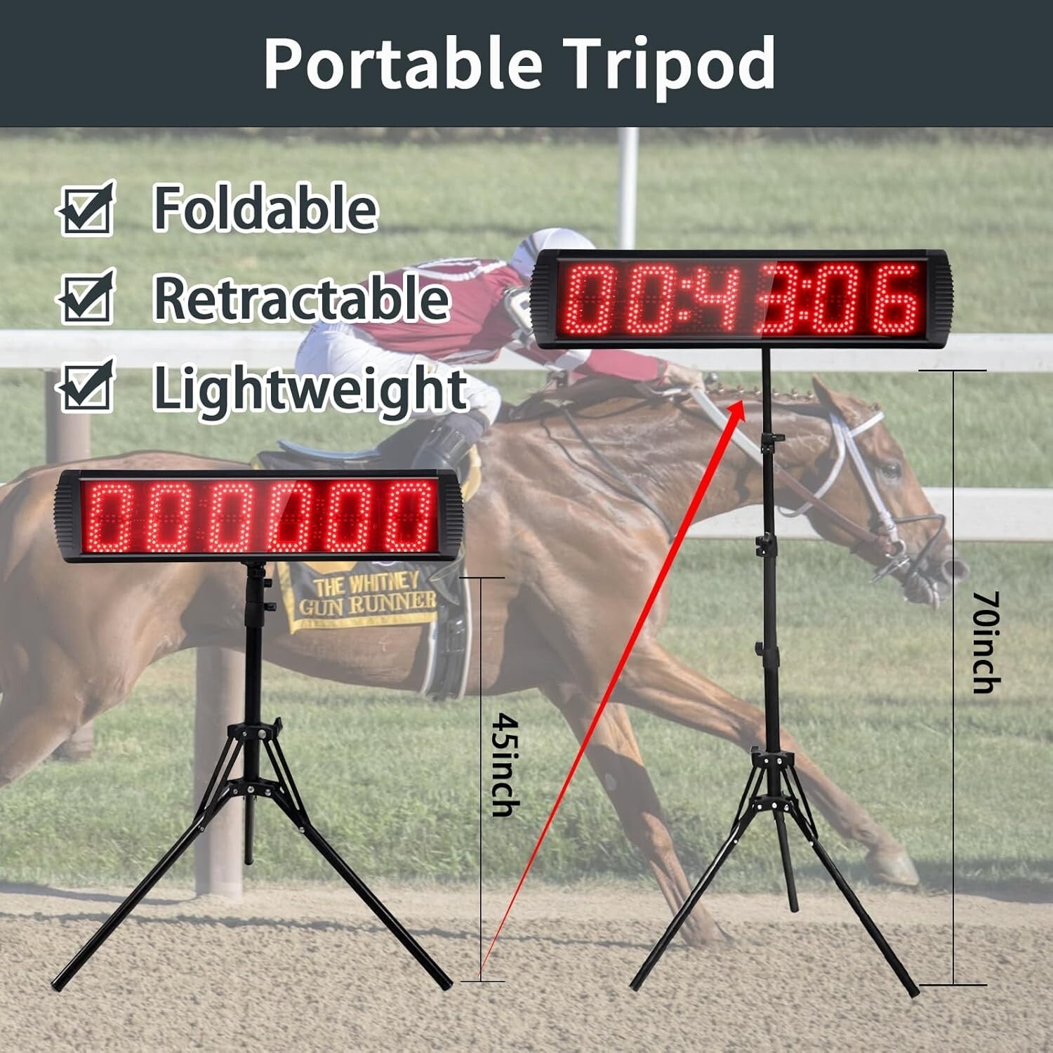 Professional Remote Control LED Race Clock - Essential Timing Tool for Events