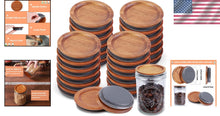Load image into Gallery viewer, Elegant Bamboo Mason Jar Lids - 24 Pack for Organizing &amp; Freshness Preservation