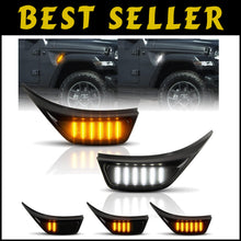 Load image into Gallery viewer, Waterproof Smoked LED Side Marker Lights for 2018-2023 Jeep Wrangler &amp; Gladiator
