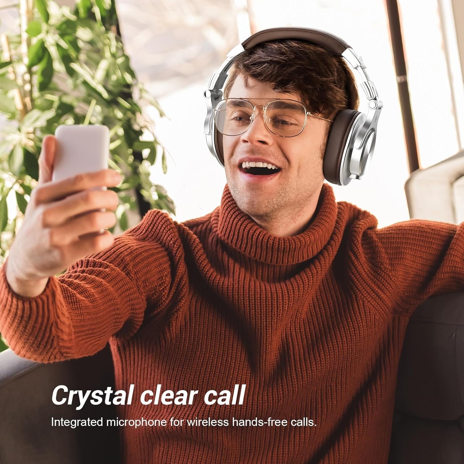 Elegant Over-Ear A70 Headphones - Bluetooth 5.2, 72H Playtime, Wired Support