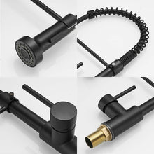 Load image into Gallery viewer, Stylish Matte Black Kitchen Sink Faucet with Pull Down Sprayer for Modern Homes