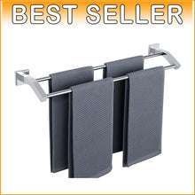 Load image into Gallery viewer, Heavy Duty 24-Inch Towel Hanger Rail - Stylish Double Bar Holder for Bathrooms