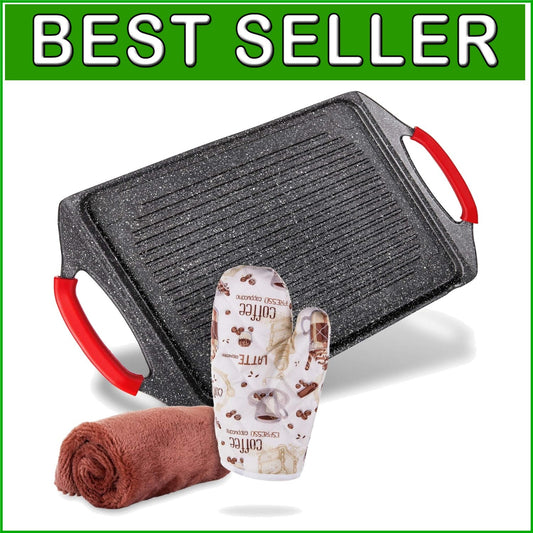 Lightweight 18" Rectangle BBQ Griddle Pan - Perfect for Fish, Veggies & Steak