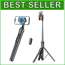 Load image into Gallery viewer, Portable Magnetic Selfie Tripod with Adjustable Height &amp; Remote for All Phones