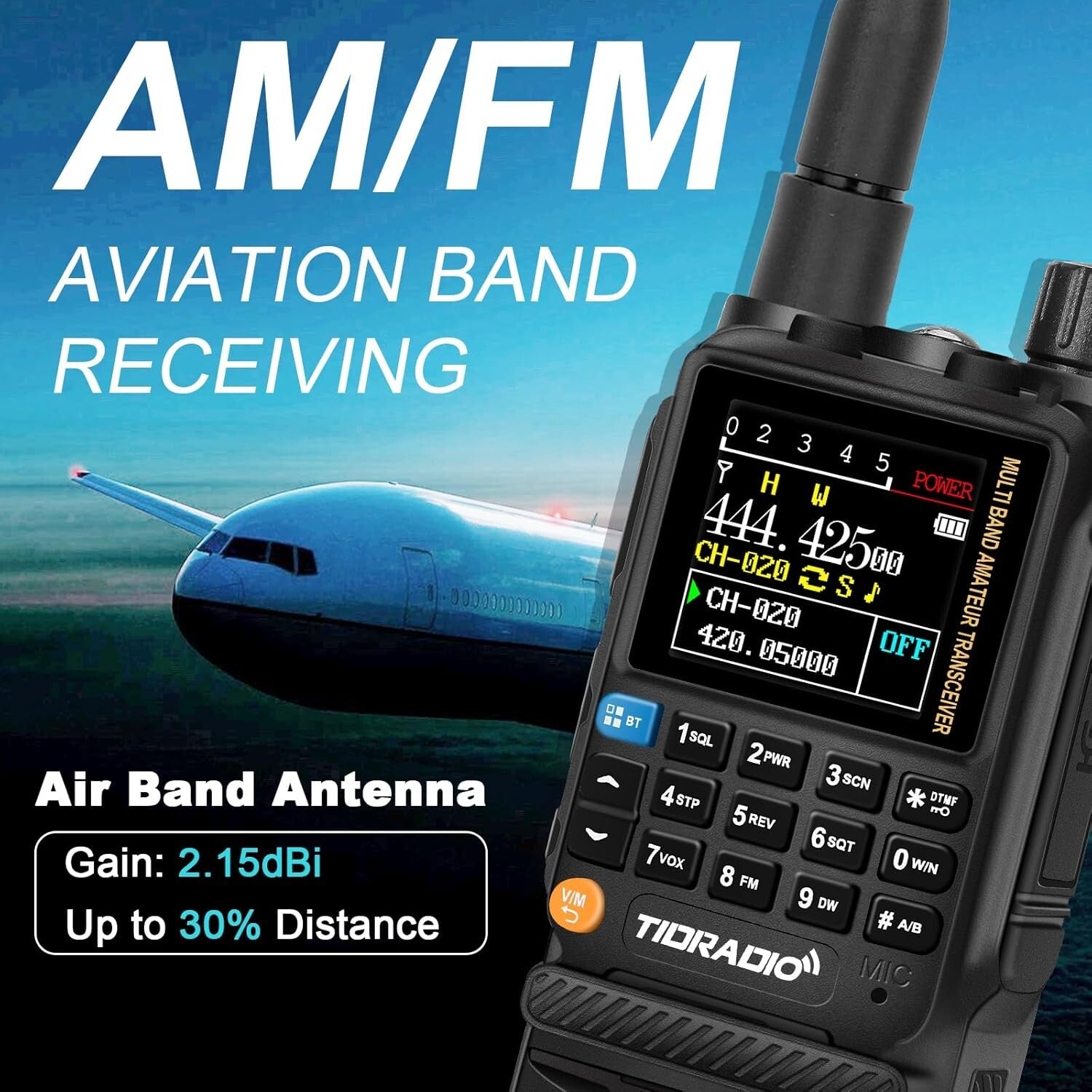 Durable Multi-Band Radio with TFT Color Screen, Includes Extensive Accessories