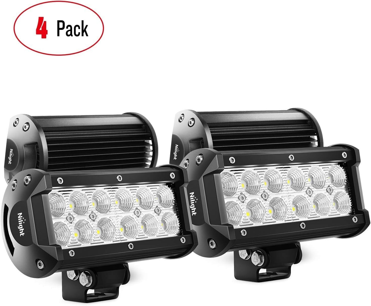 Universal Fit 36W LED Flood Lights for Trucks, Jeeps & Boats - 2800 Lumens Power