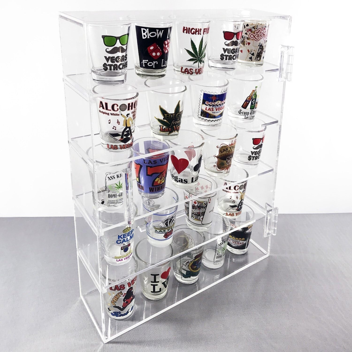 Clear Acrylic Display Case - 5 Tiers and Magnetic Closure for Secure Showcasing