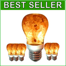 Load image into Gallery viewer, Unique Himalayan Salt Light Bulbs - Dimmable E26, 60W Equivalent, Calming Amber