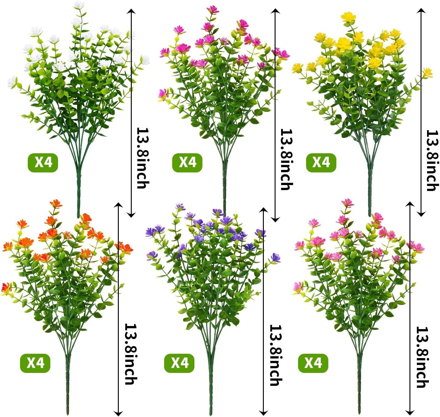 Vibrant 24 Bundles of Lifelike Boxwood Faux Flowers for Indoor & Outdoor Decor