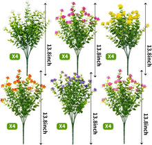 Load image into Gallery viewer, Vibrant 24 Bundles of Lifelike Boxwood Faux Flowers for Indoor &amp; Outdoor Decor