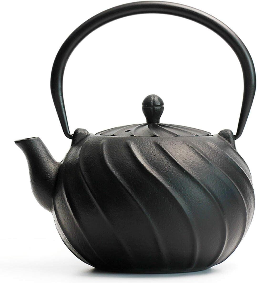 Elegant 40oz Japanese Cast Iron Tea Kettle with Infuser - Wave Pattern Design
