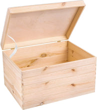 Load image into Gallery viewer, Spacious Hinged Lid Wooden Storage Box - Ideal for Crafts &amp; Toys 15.8x11.8