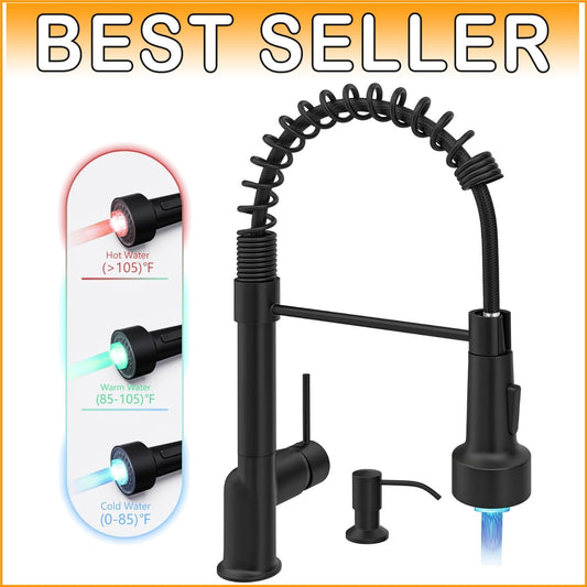 360-Degree Swivel Kitchen Faucet with Dual Function LED Sprayer for Modern Homes