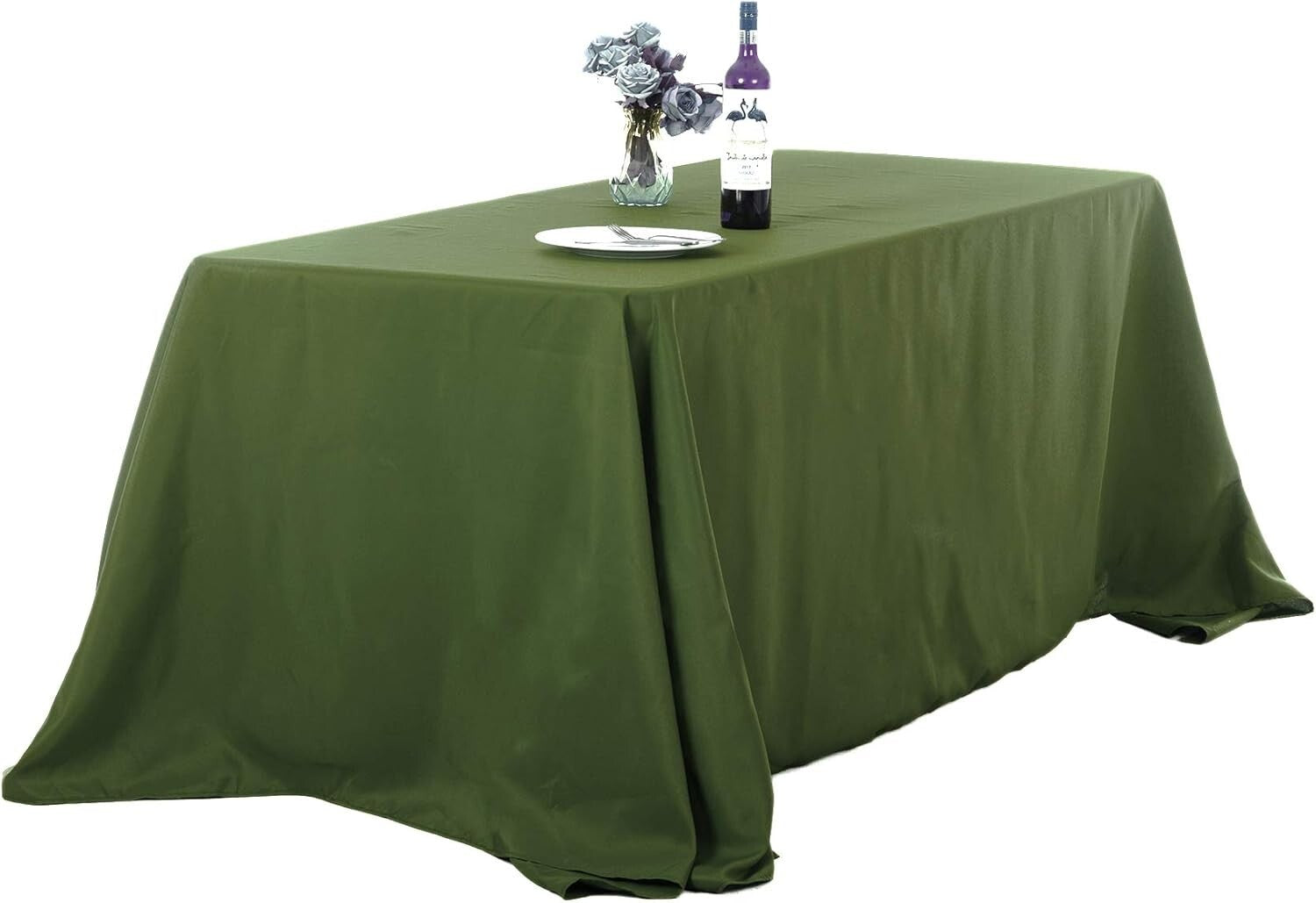 2-Pack 90x132 Inch Willow Polyester Rectangular Tablecloths for Elegant Events