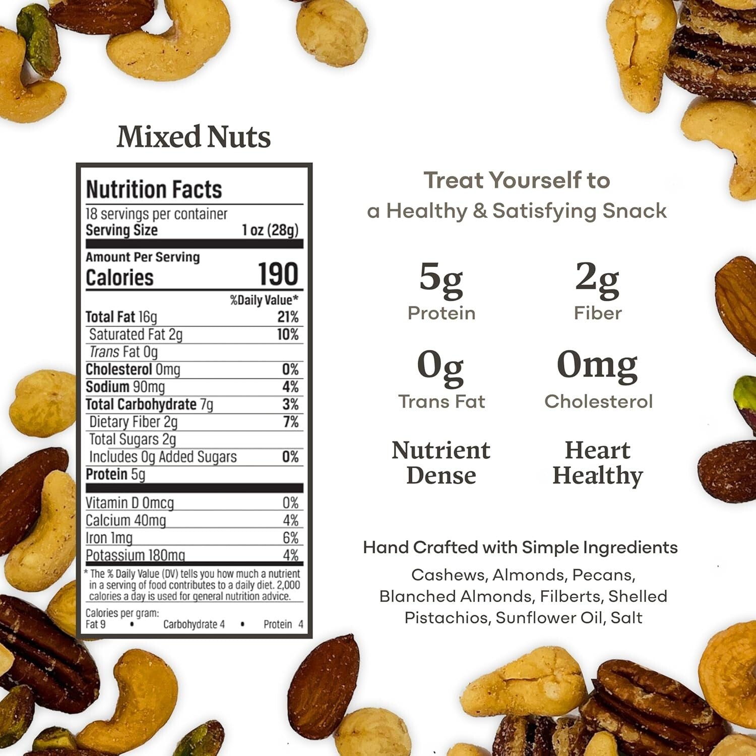 Family-Farmed Gourmet Mixed Nuts - 18 oz Premium Snack with Simple Ingredients