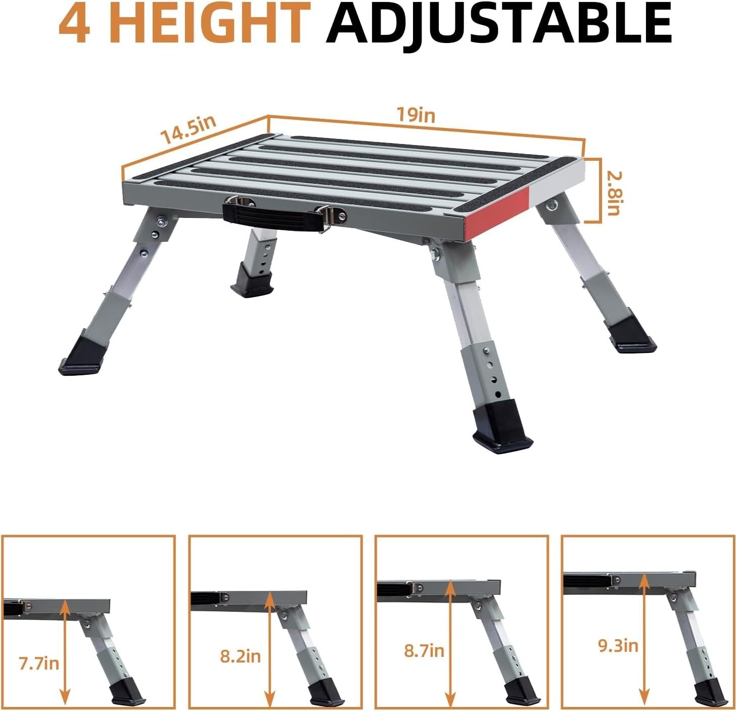19'' x 14.5'' RV Step Stool with Non-Slip Gripper Strips - Safe Access for All