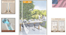 Load image into Gallery viewer, Elegant White Magnetic Screen Door with Hook&amp;Loop - Easy Install, Fits 72" x 82"