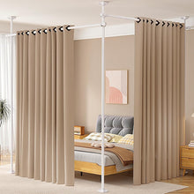 Load image into Gallery viewer, Heavy Duty Freestanding Partition Curtain Rod - 4-10ft Adjustable Privacy Screen