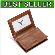 Load image into Gallery viewer, Compact &amp; Lightweight Italian Leather Business Card Holder for Professionals
