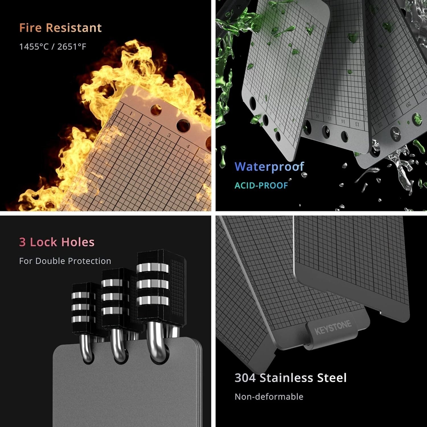 Fireproof Crypto Capsule Wallet for 24-Word Bitcoin Key Backup - Portable Design