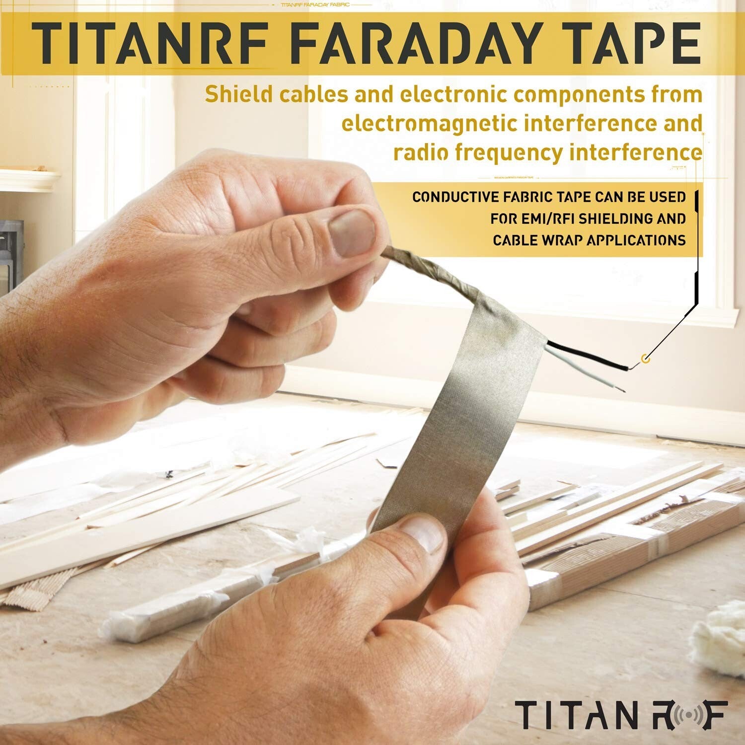 2.5in Wide TitanRF Faraday Tape - 164ft Conductive Adhesive for RF Shielding