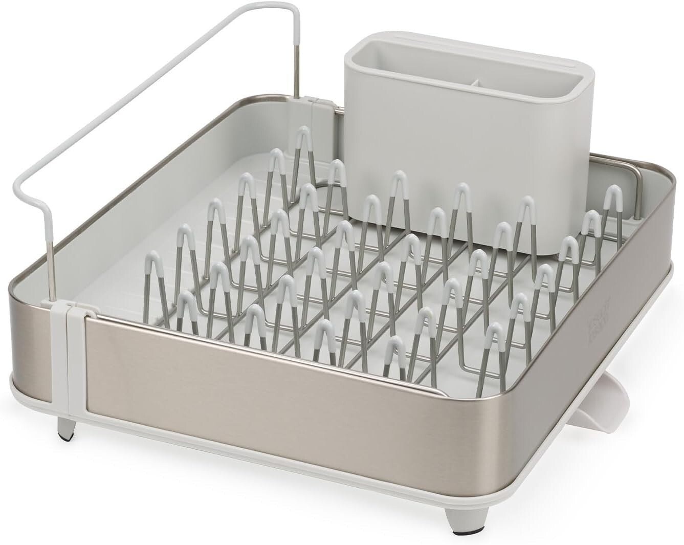 Durable Stainless Steel Drying Rack with Adjustable Tray and Cutlery Drainer