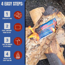 Load image into Gallery viewer, Sustainable EZ Fire Starters - Fast, Safe Fire Lighters for Campfires &amp; Grills