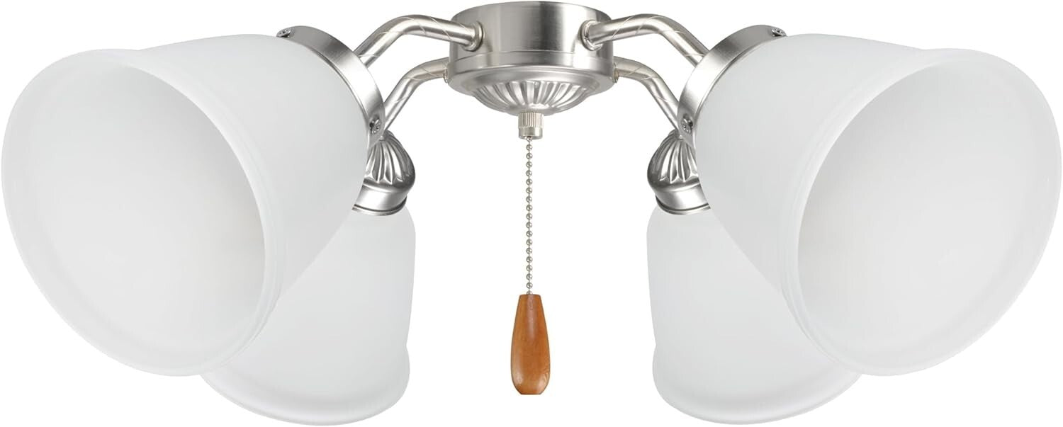 Durable 4-Pack Frosted Glass Shades for Ceiling & Pendant Lamps - Transitional