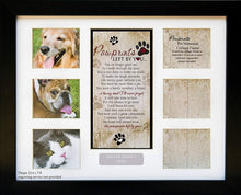 Load image into Gallery viewer, Cherish Memories: Pet Memorial Collage Frame with Pawprints Poem - 14”L x 11”W