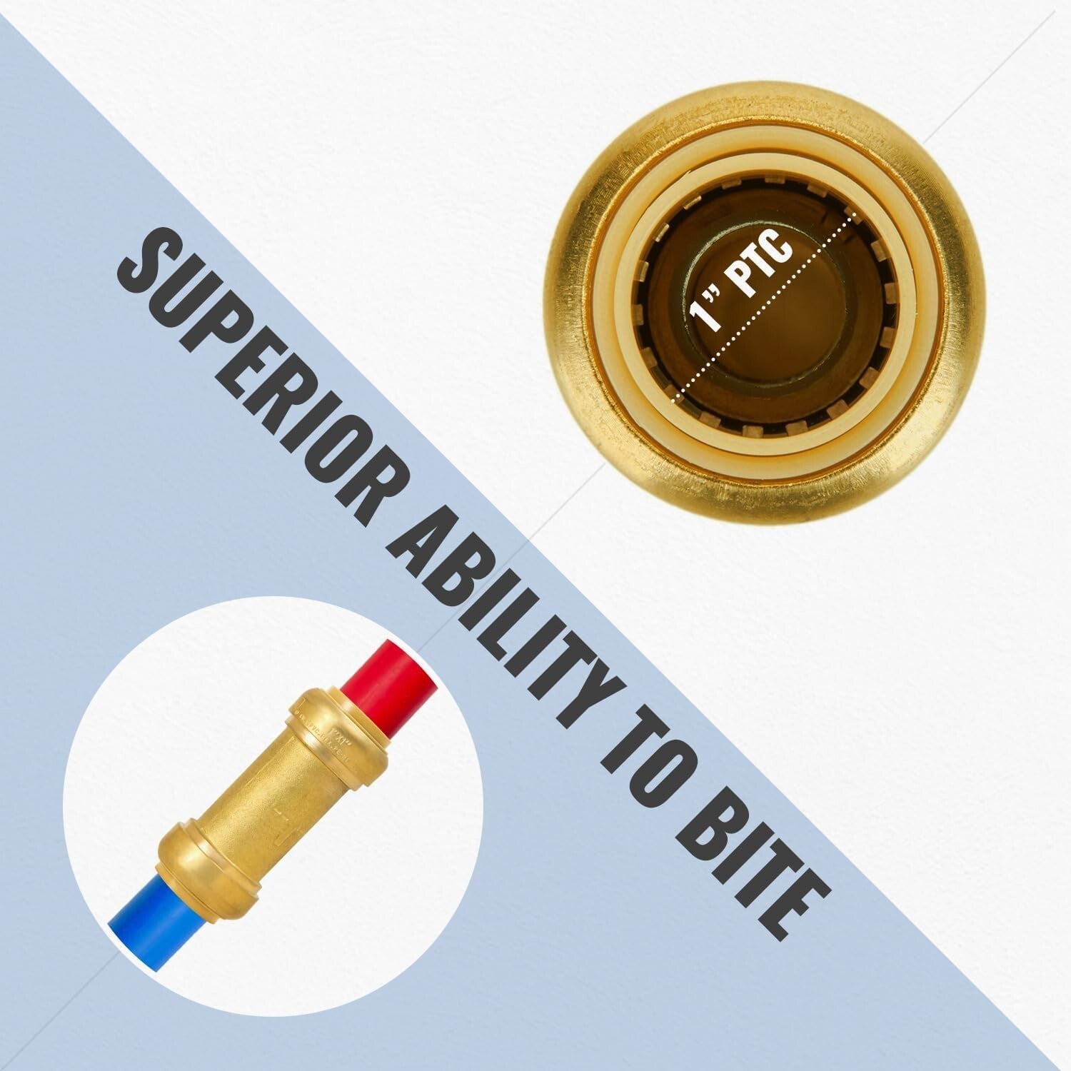 Pack of 2: 1 Inch Brass Check Valve with Push-to-Connect Fitting for Plumbing