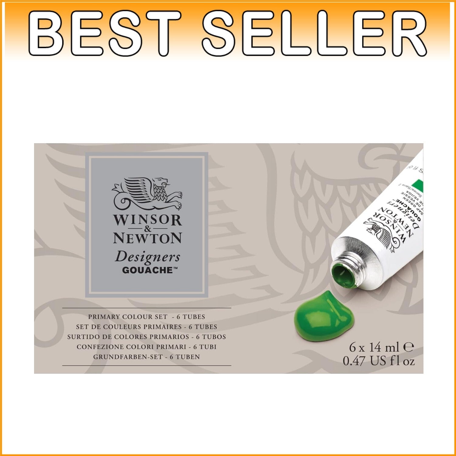 Designers' Gouache Primary Color Set: 6 Opaque 14ml Tubes - Fade Resistant