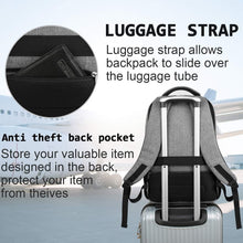 Load image into Gallery viewer, Comfy Slim 17-Inch Laptop Backpack with USB Port - Ideal for Business &amp; College