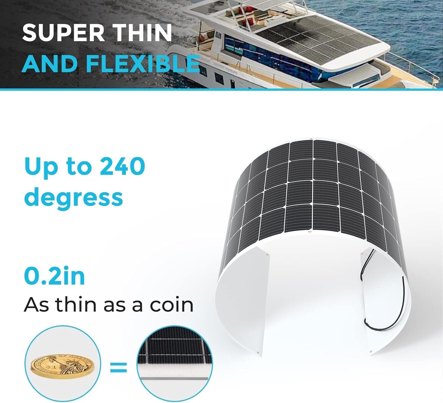 High Performance Flex Solar Charger - 200W for Off-Grid Living on Any Surface