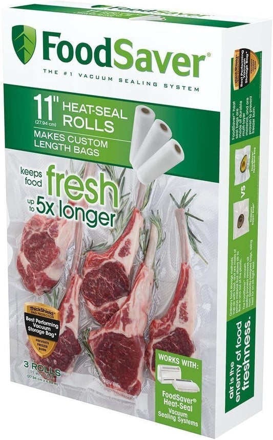 Reusable Vacuum Sealer Rolls - 11x16 BPA-Free Bags for Prolonged Freshness