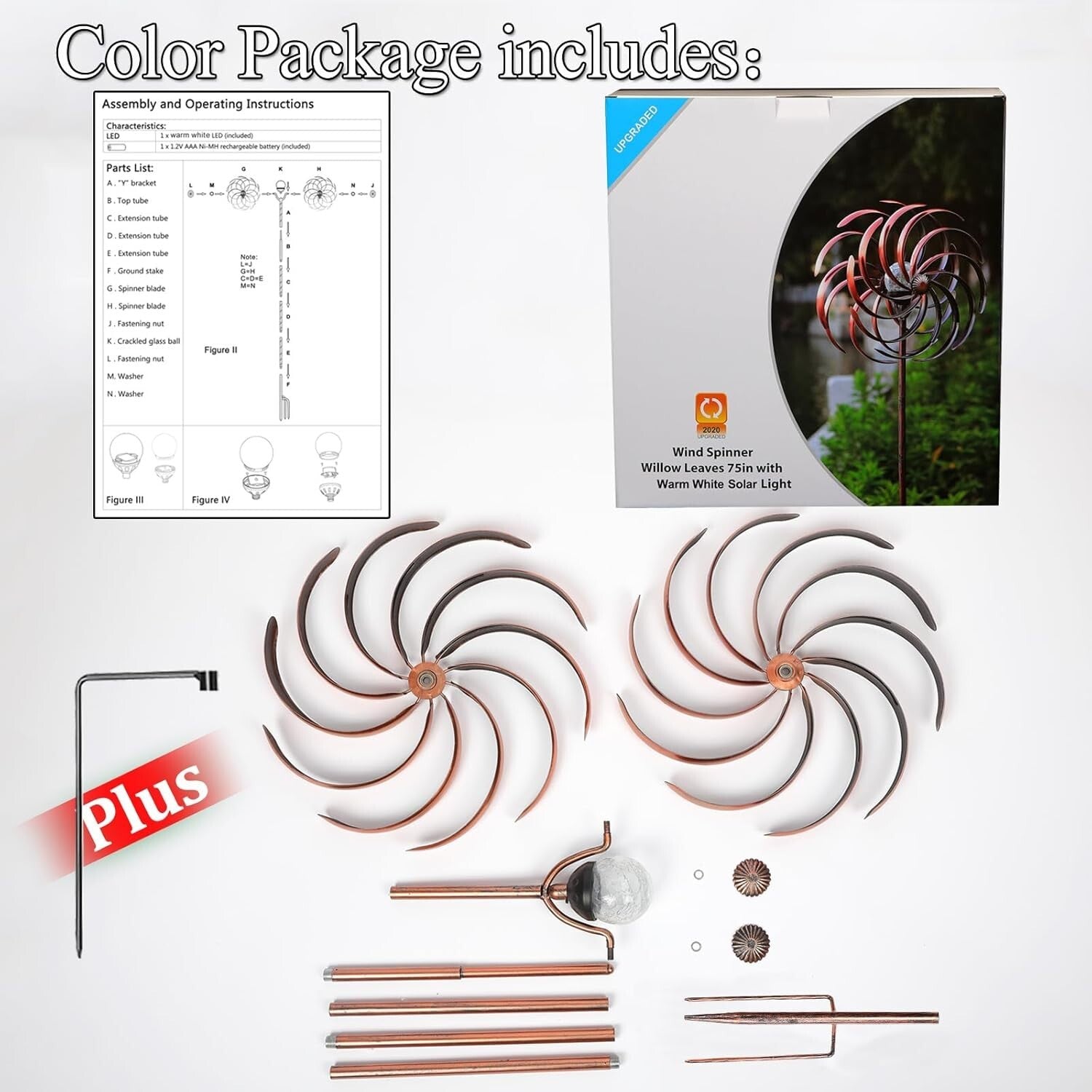 Bronze Solar Wind Spinner - Illuminate Your Lawn with Stylish Kinetic Motion