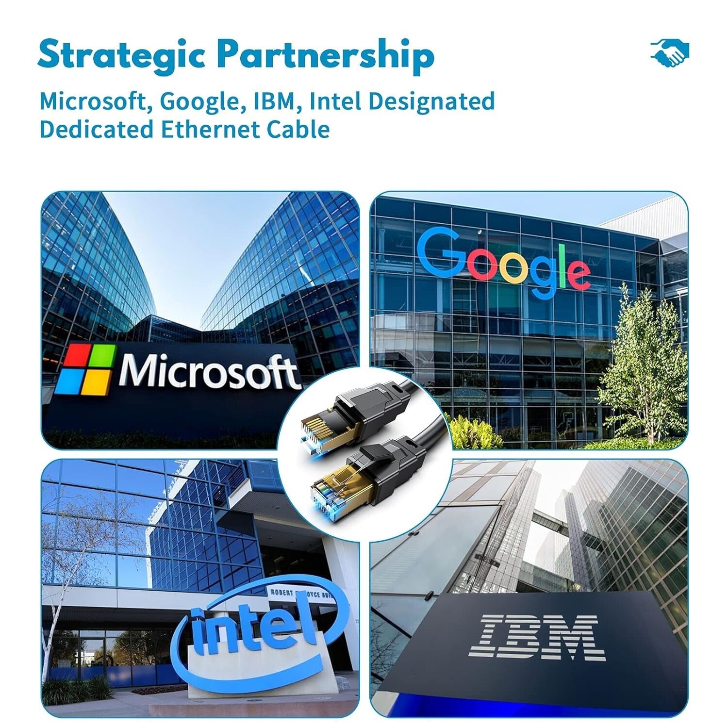 60ft Weatherproof Cat 8 Ethernet Cable - 2000MHz, Ideal for Indoor & Outdoor