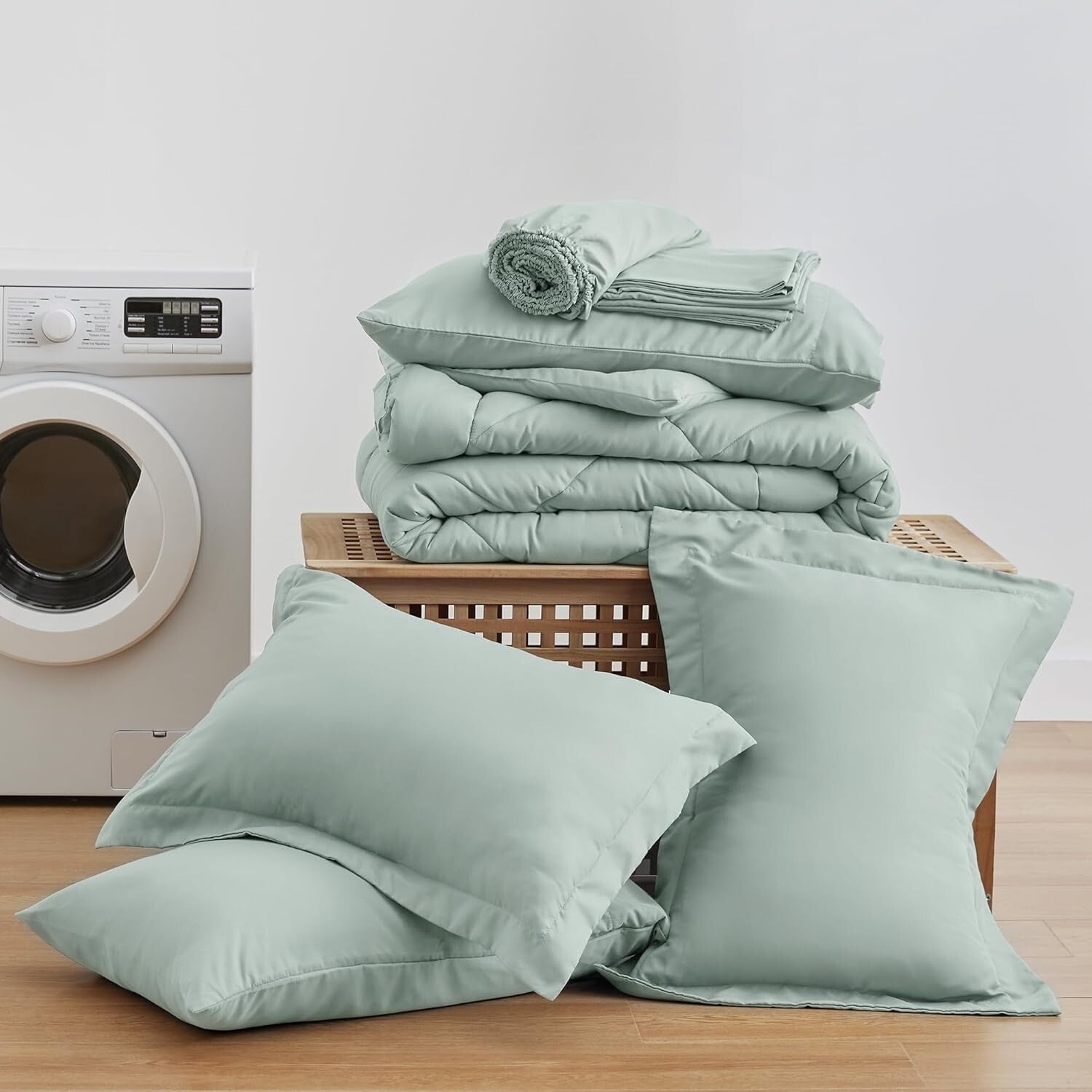 Complete Full Size Aqua Comforter Set - Hypoallergenic and Easy to Care