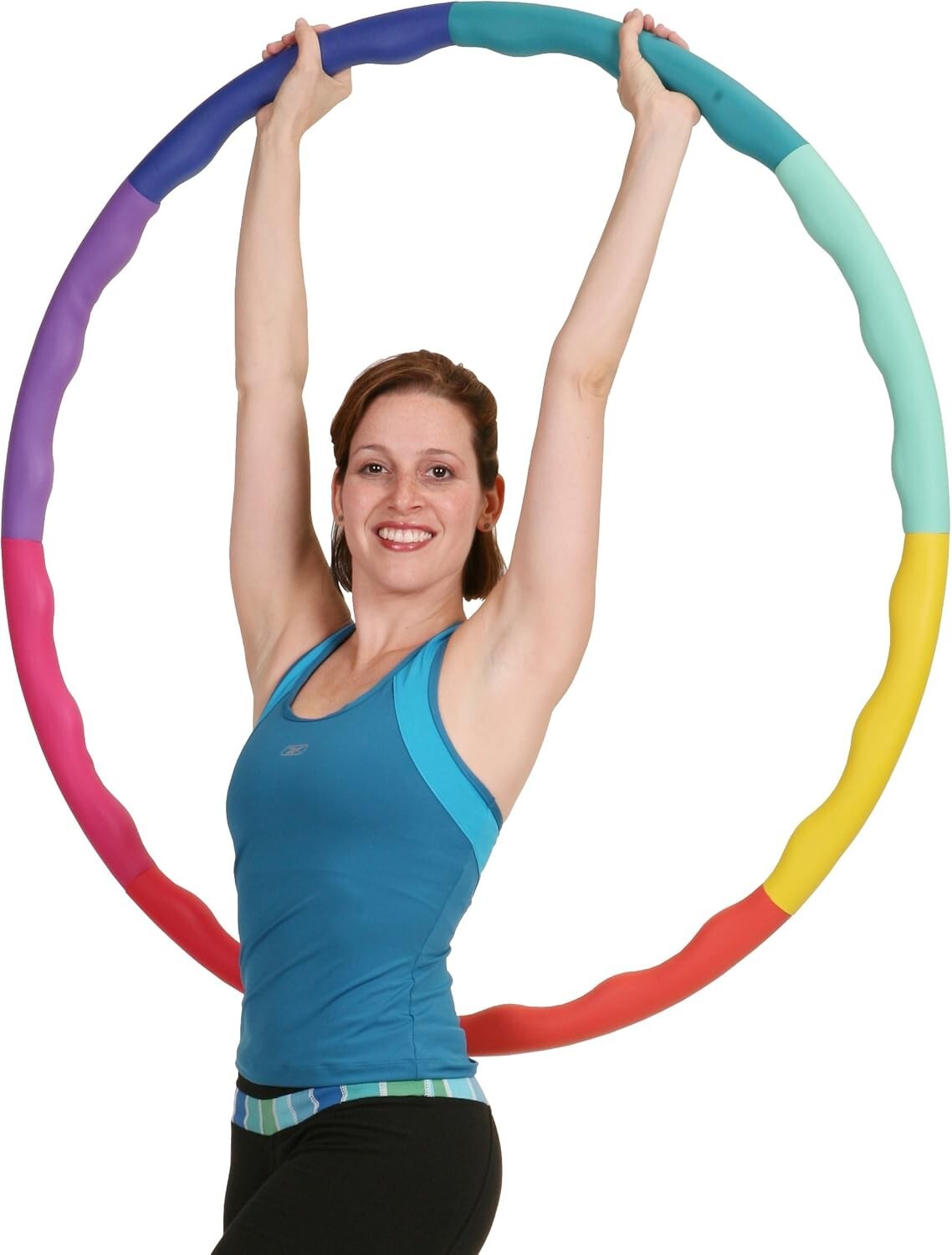 41-Inch Large Rainbow Hula Hoop - Boost Core Strength and Lose Weight Fast