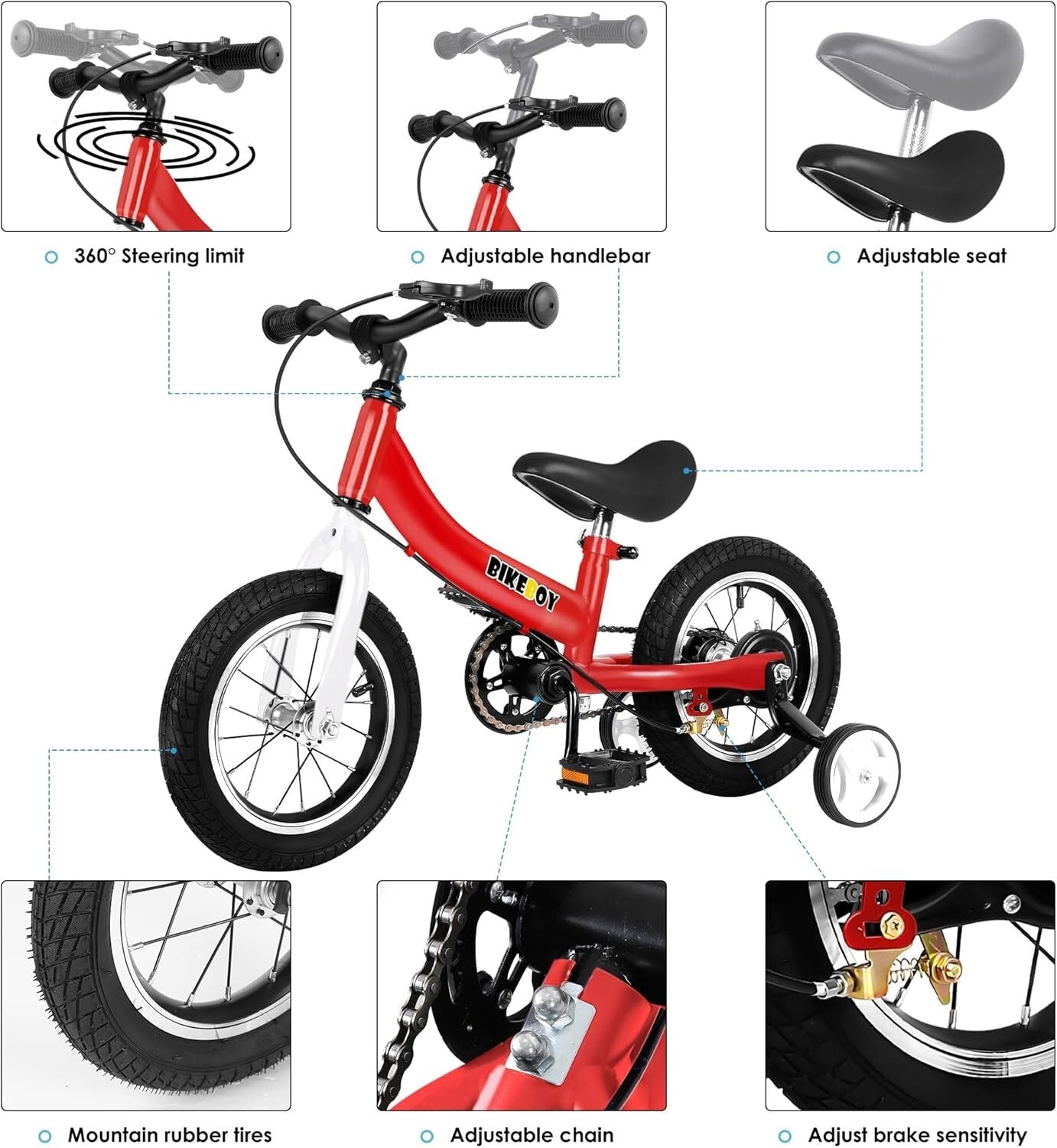Convertible Balance Bike for Ages 2-7 - Durable Carbon Steel & Easy Switch