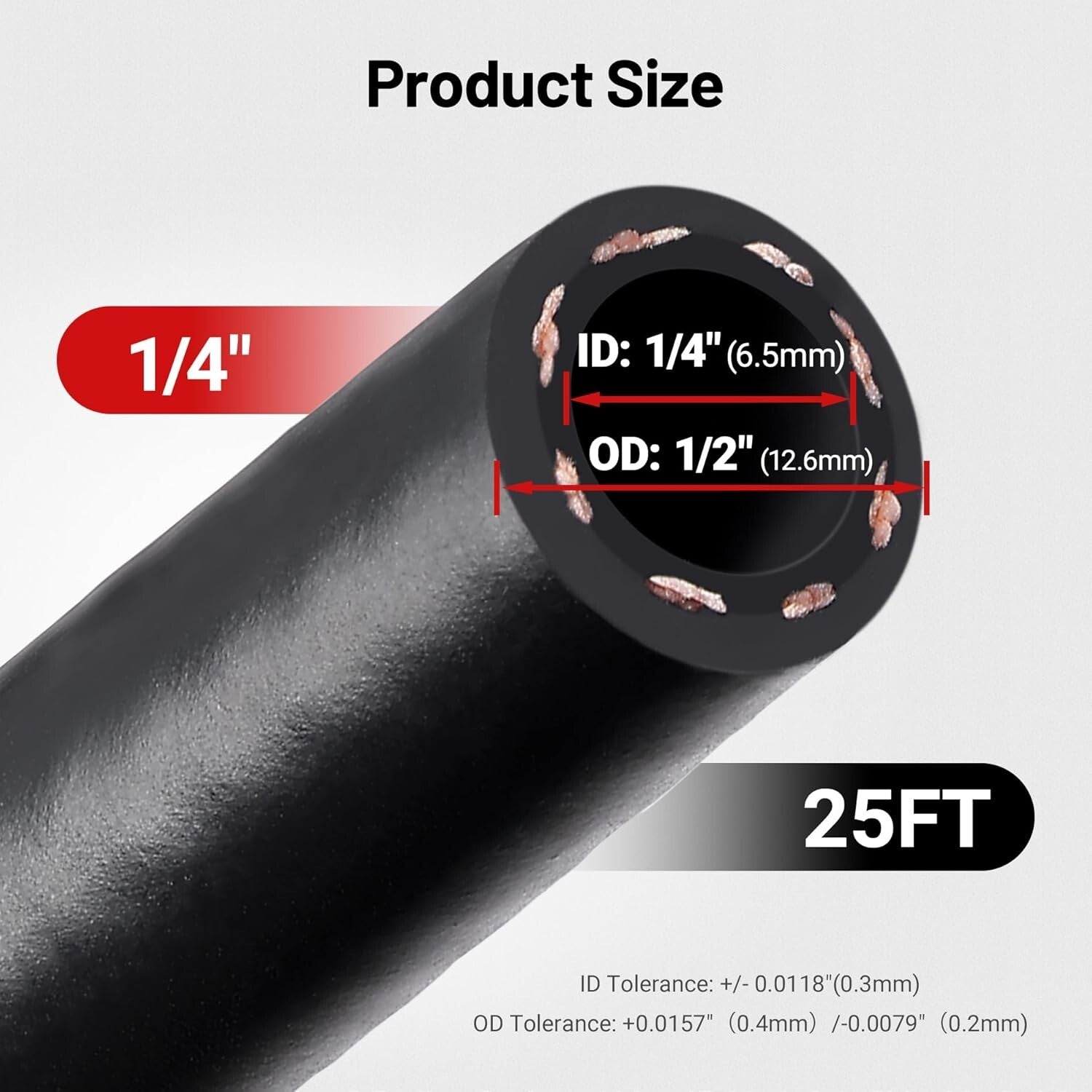 1/4" ID x 25FT Marine Fuel Hose A1-15 - Reliable for Gas & Diesel Applications