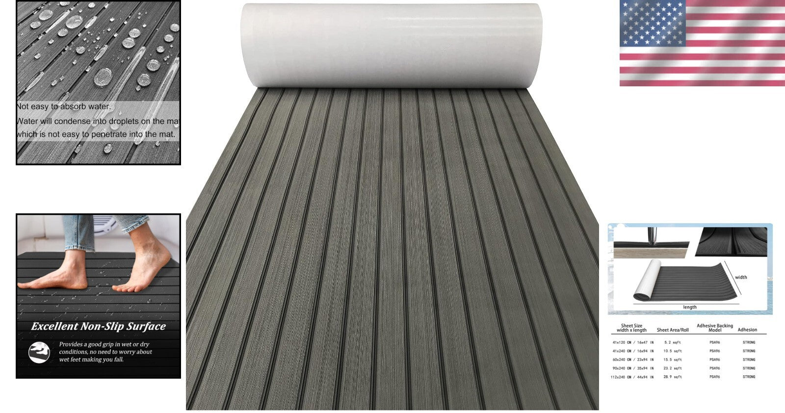 Durable Self-Adhesive EVA Marine Mat - Customizable Non-Slip Boat Flooring