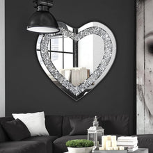 Load image into Gallery viewer, Stunning 24" Frameless Heart-Shaped Mirror with Acrylic Diamonds - Home Decor