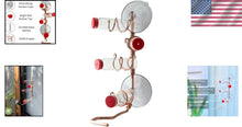 Load image into Gallery viewer, Handcrafted Copper Window Hummingbird Feeder with 4 Stations &amp; Easy-Fill Bottles