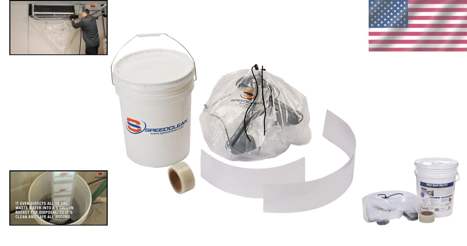 Professional Mini Split Cleaning Kit with 5-Gallon Bucket and 8-Foot Drain Hose