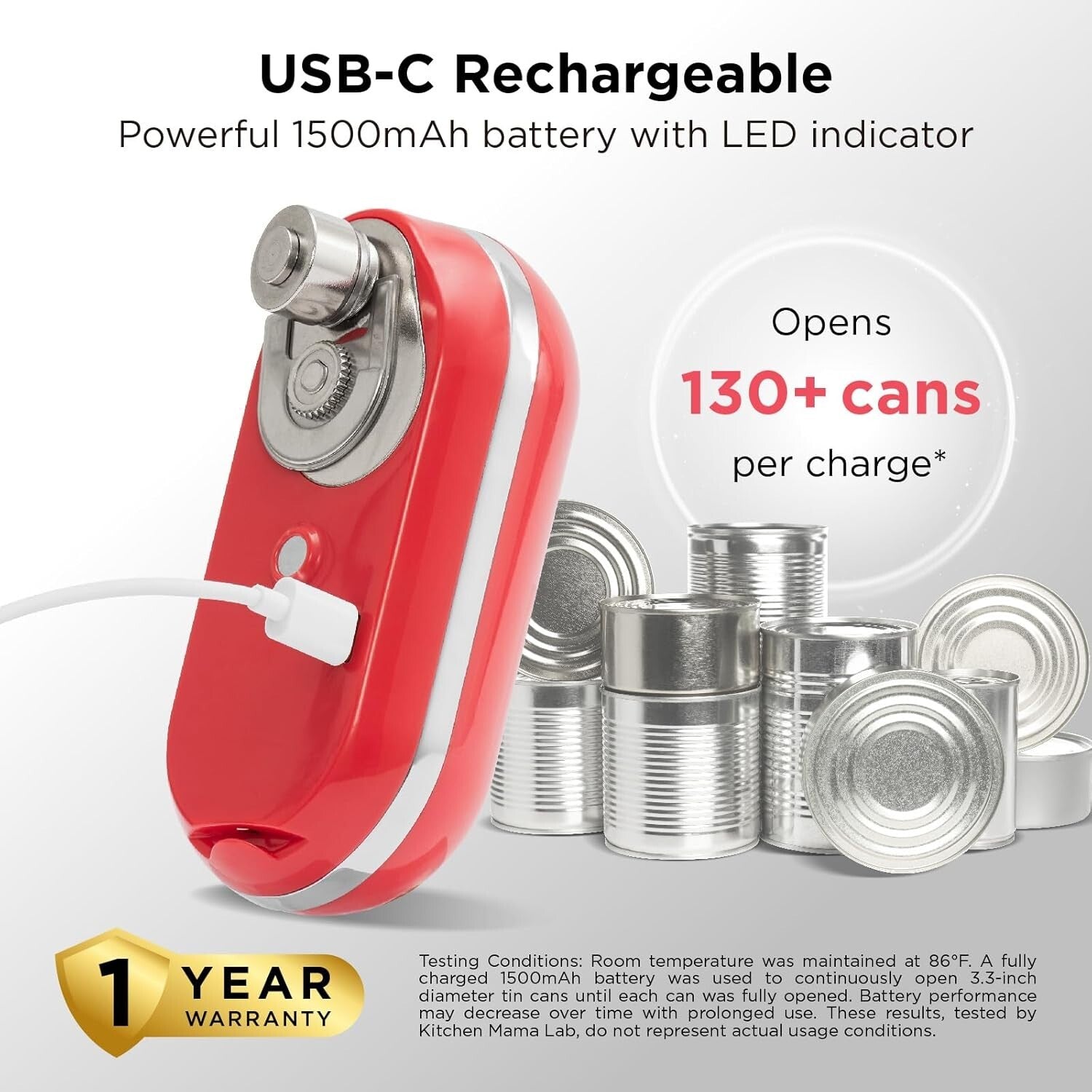 Portable Mini Electric Can Opener – USB-C Rechargeable, Ideal for Home & Travel
